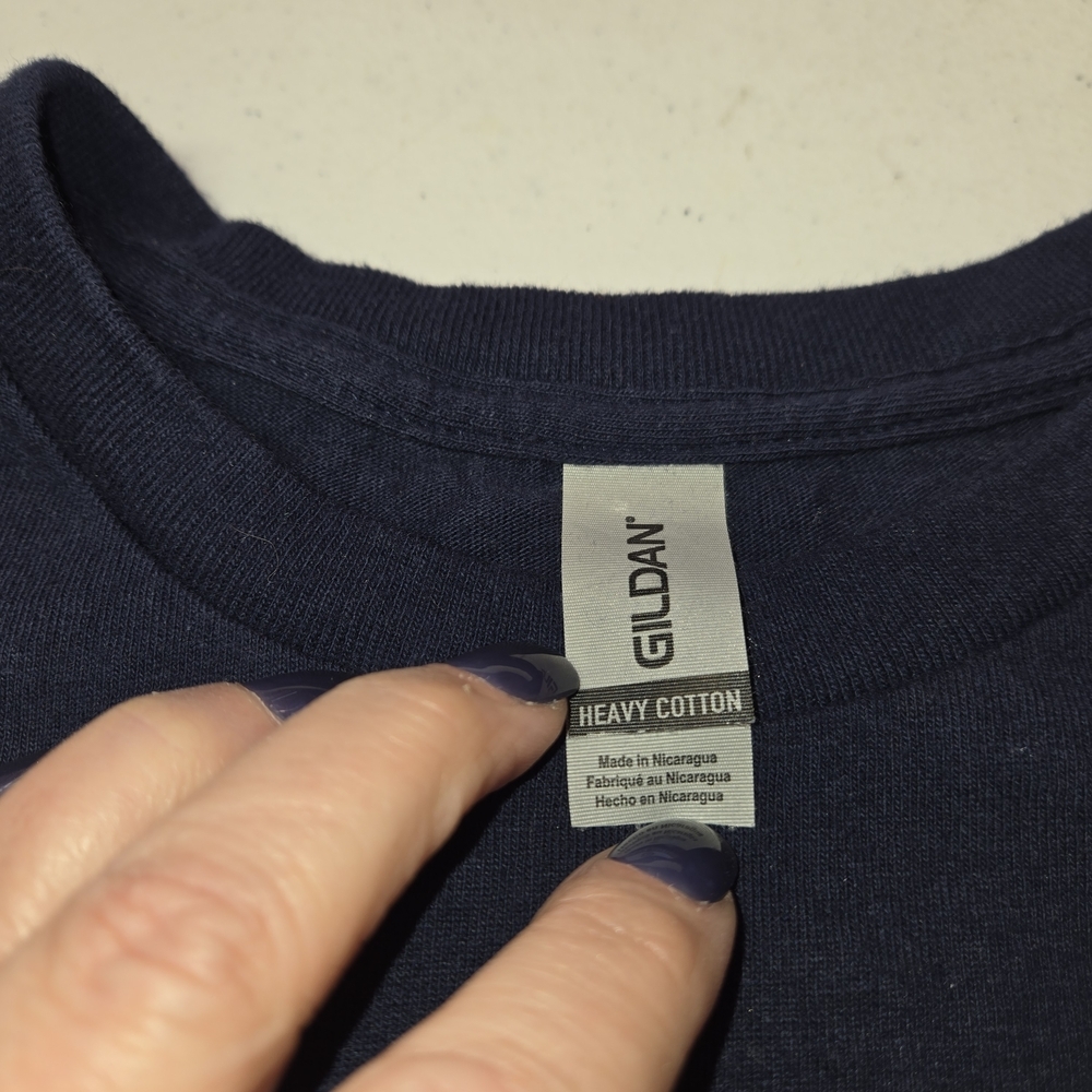 Women's Navy Blue Smiley Flower T-Shirt - Picture 6 of 8